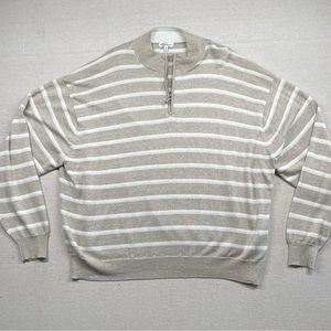 Peter Millar Mens Sweater 3XL Merino Wool Linen Blend Quarter Zip
